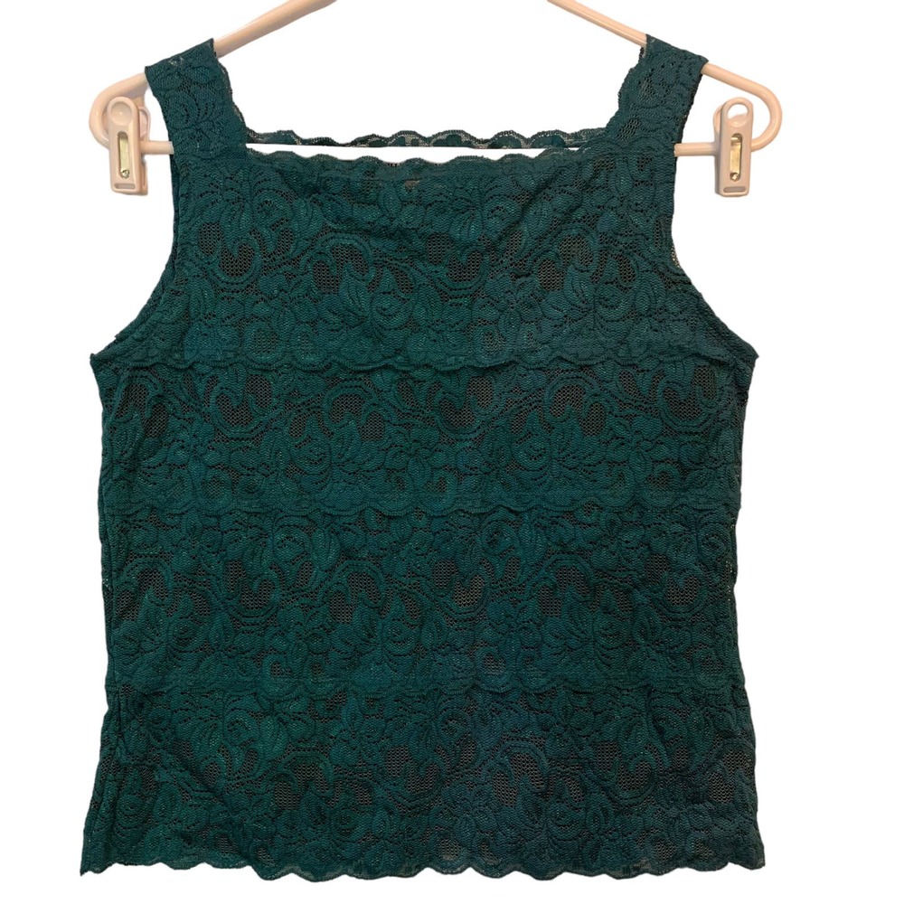 Sharon Young Green Lace Sleeveless Blouse Size Small or Medium